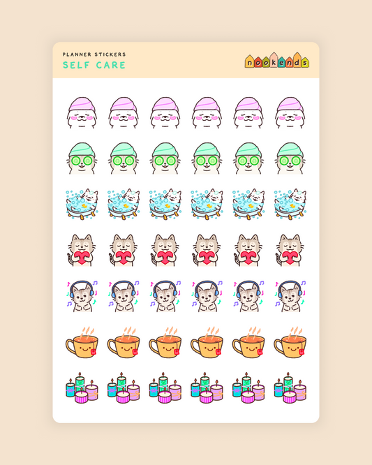 self care planner stickers