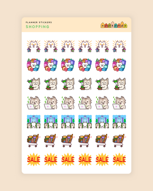 shopping planner stickers