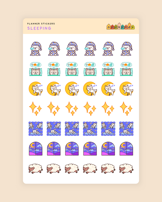 sleeping planner stickers