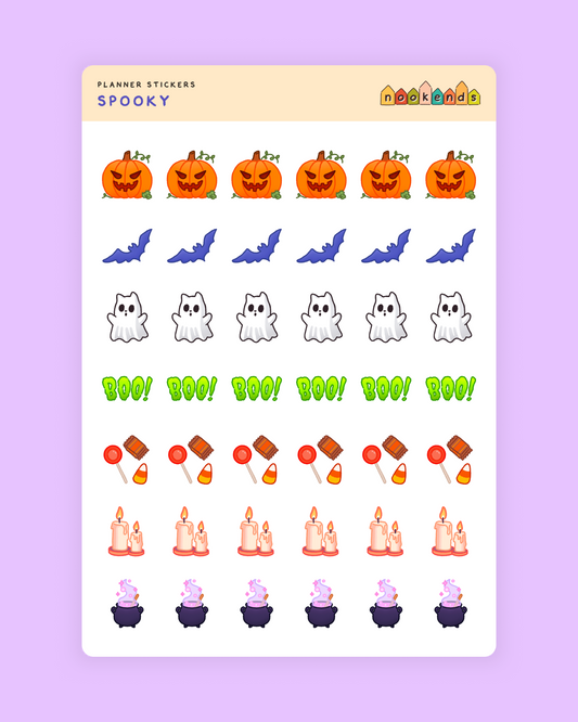 spooky planner stickers