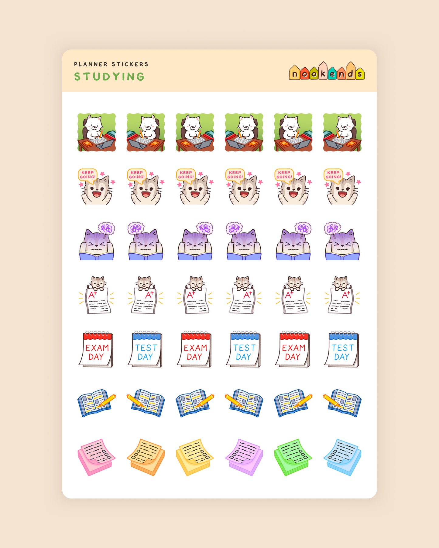 studying planner stickers