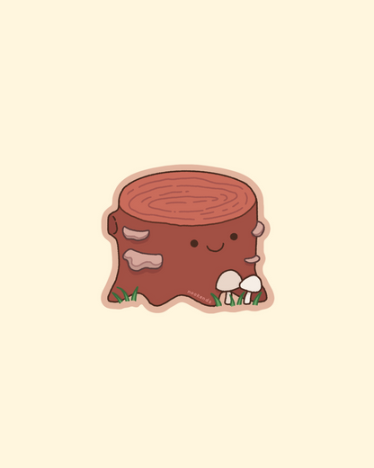 happy tree stump sticker