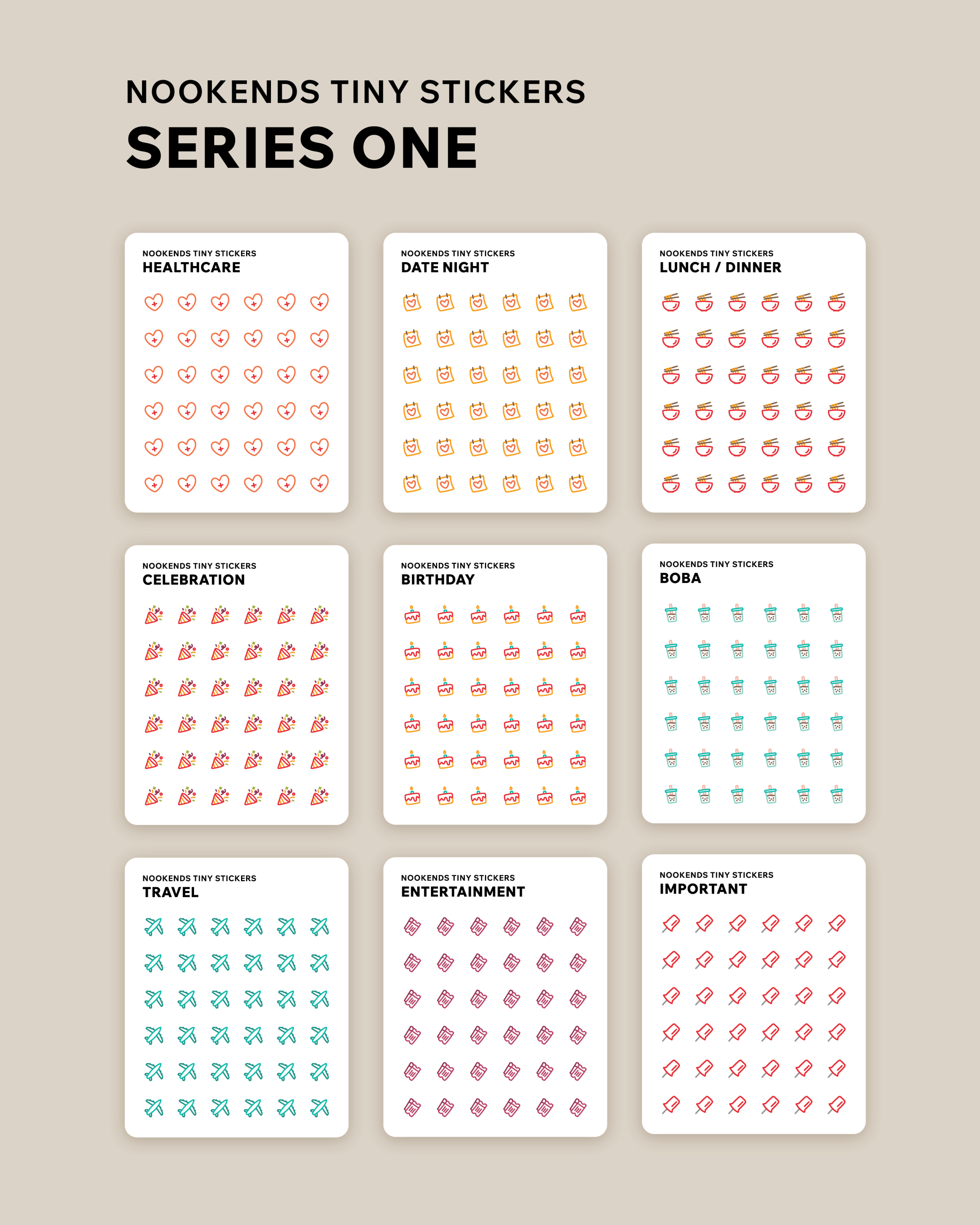 tiny stickers series one – nookends