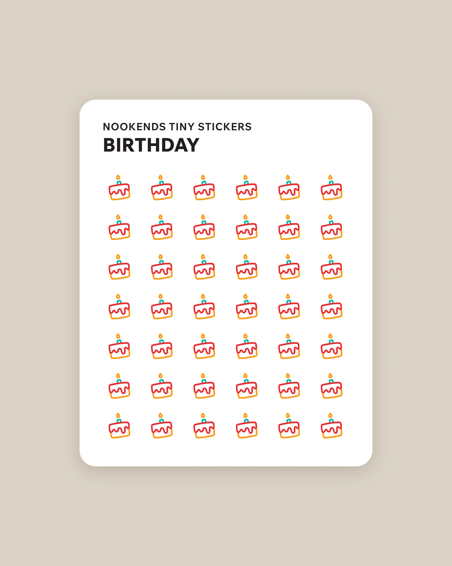 birthday tiny planner stickers
