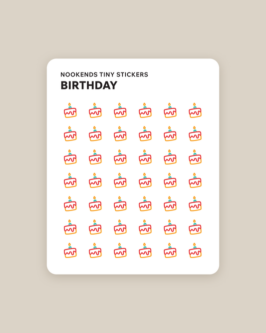 birthday tiny planner stickers