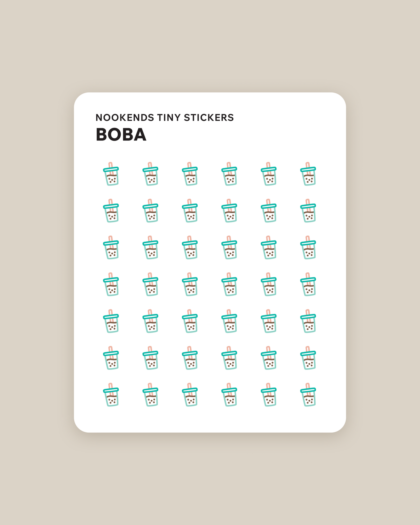 boba tiny planner stickers