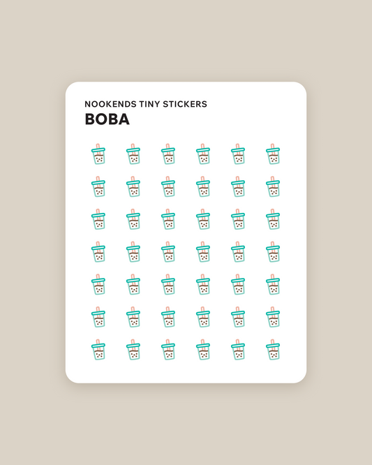 boba tiny planner stickers