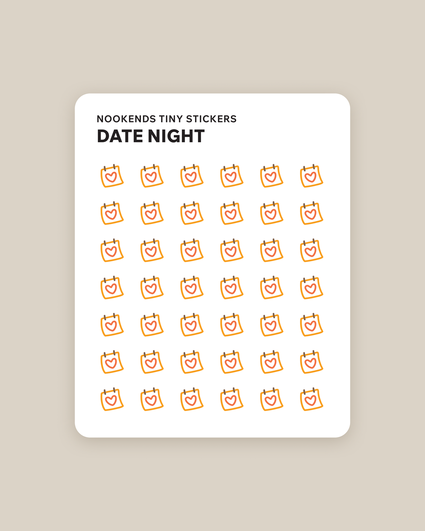 date night tiny planner stickers