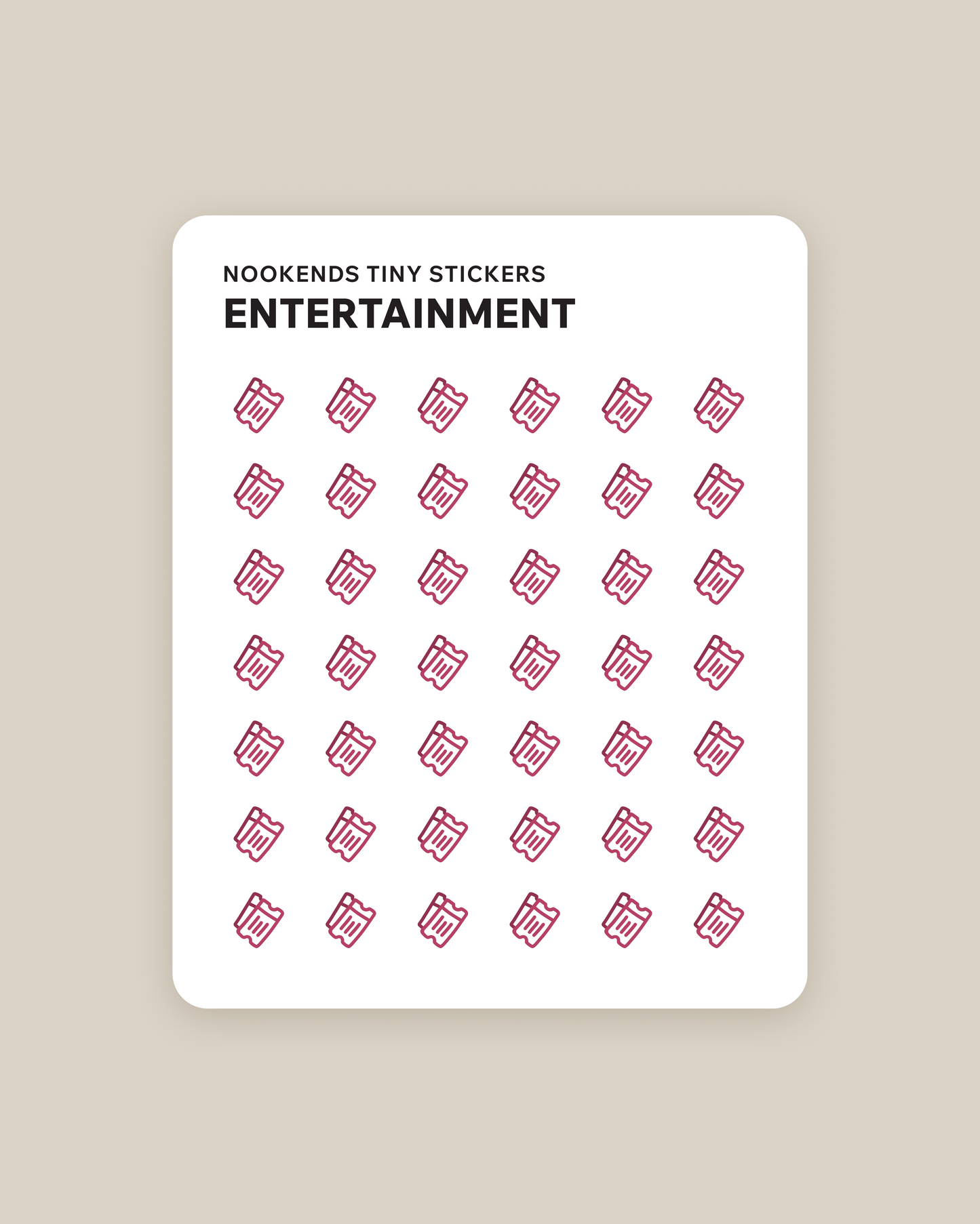entertainment tiny planner stickers