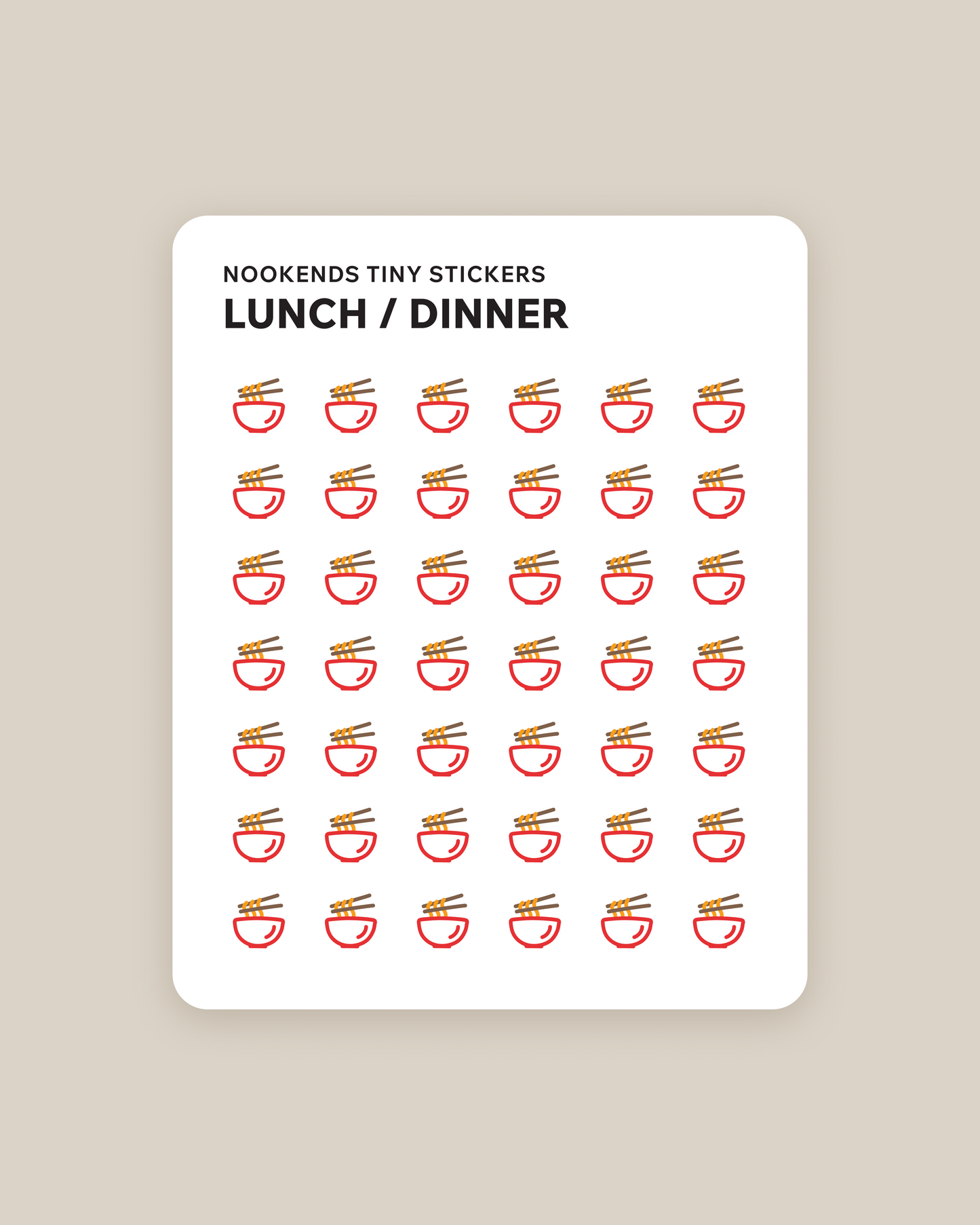lunch dinner tiny planner stickers