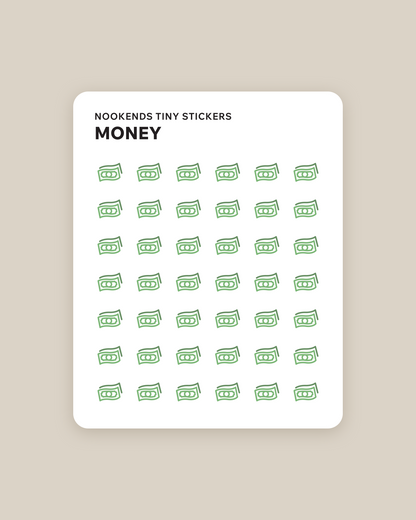 money tiny planner stickers