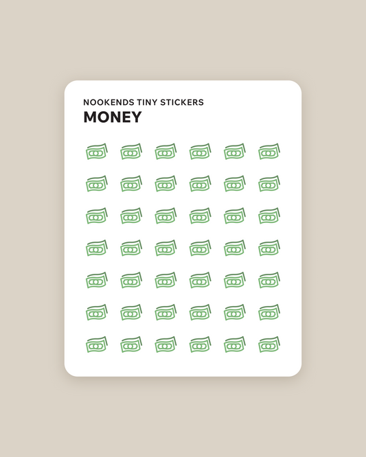 money tiny planner stickers
