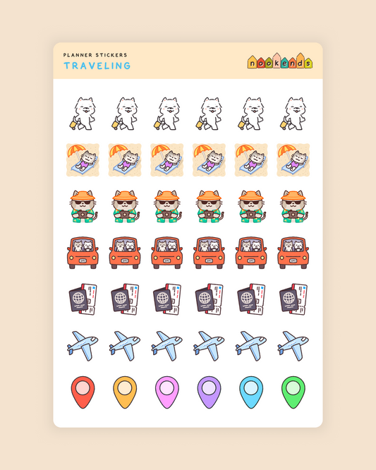 traveling planner stickers