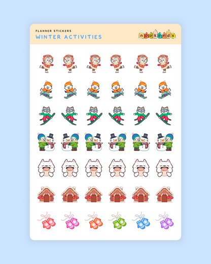 winter activities planner stickers