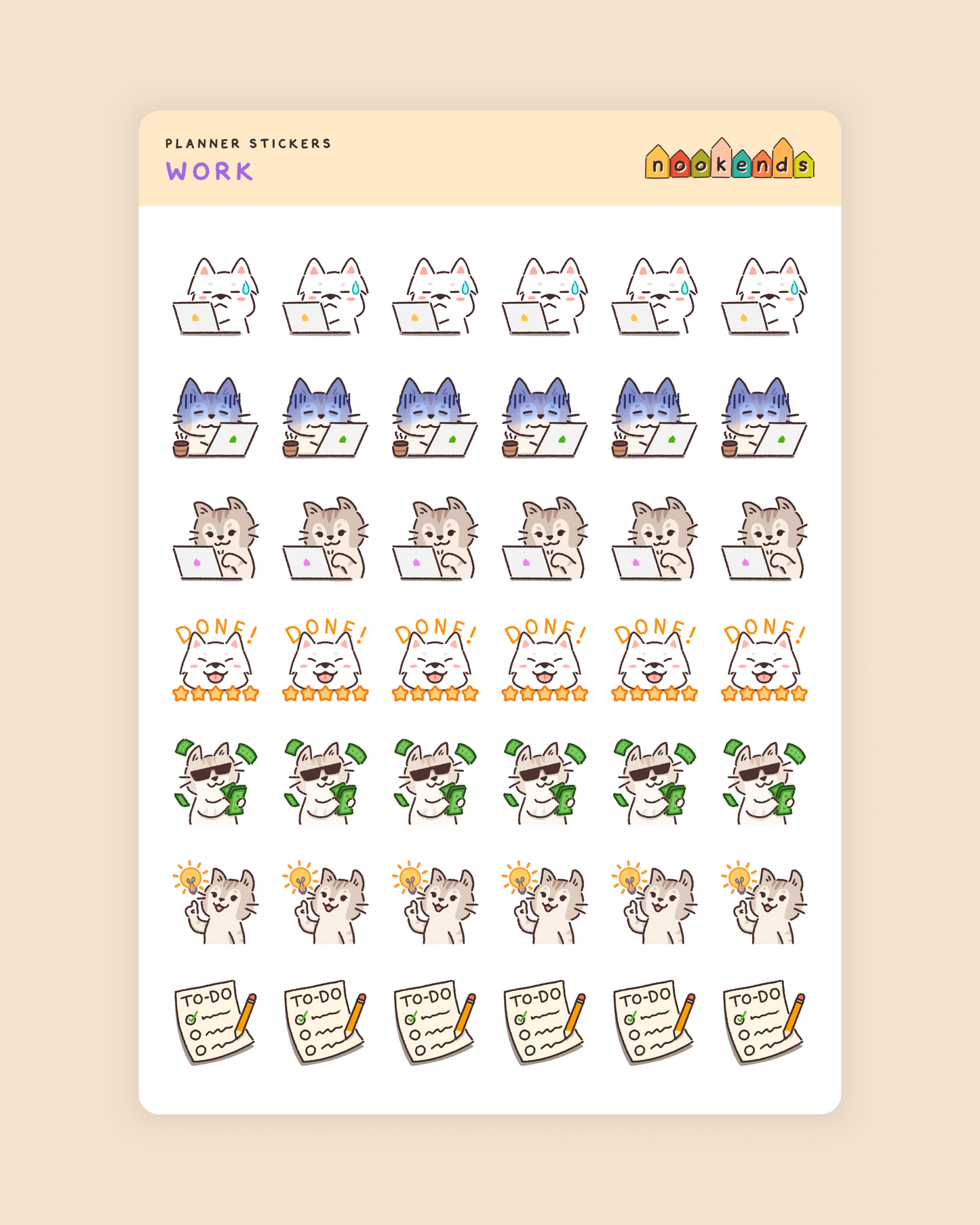 work planner stickers