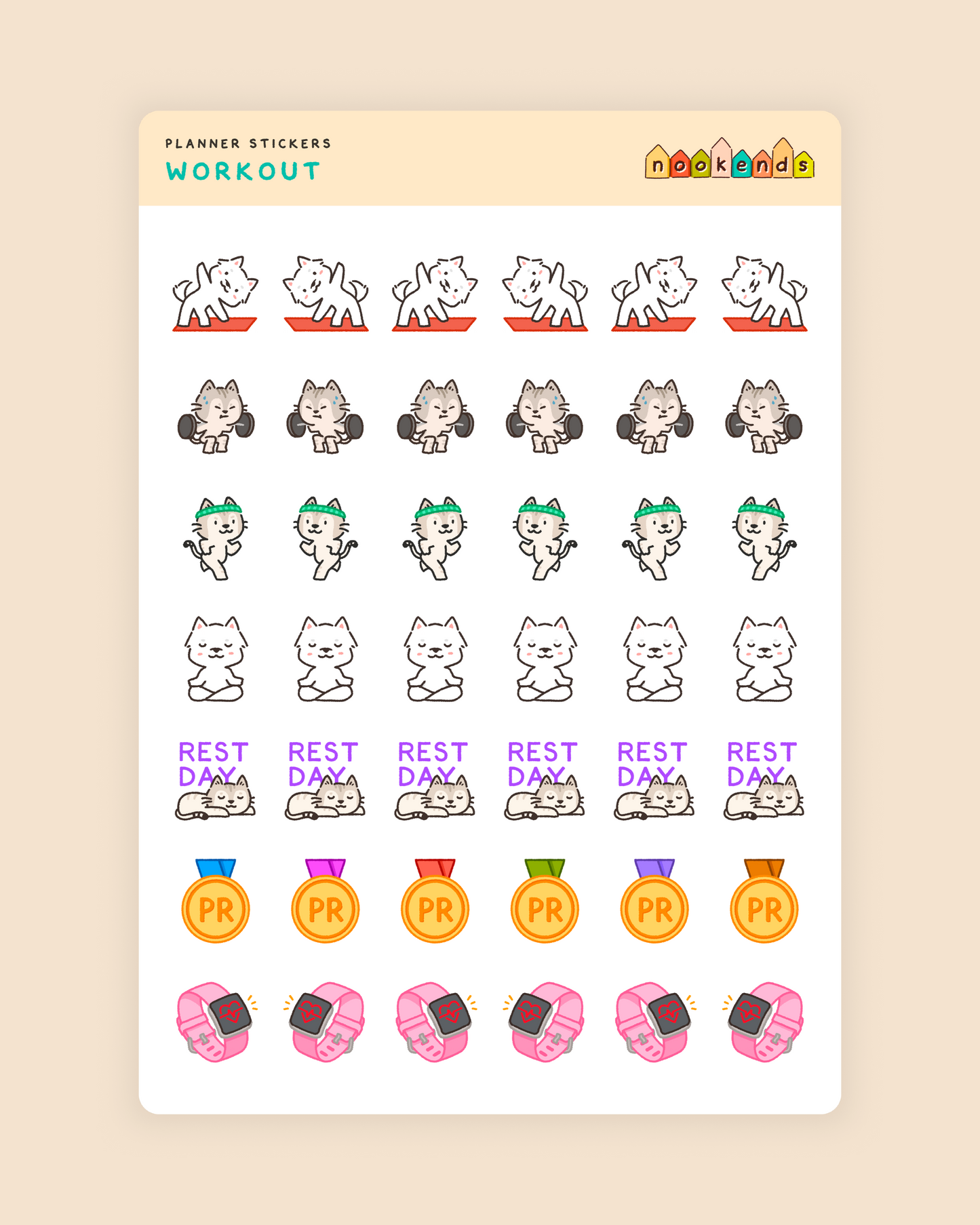 workout planner stickers