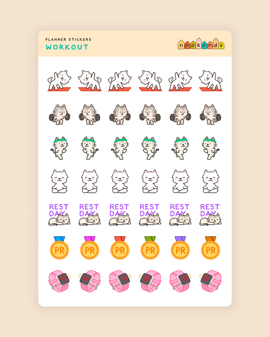 workout planner stickers