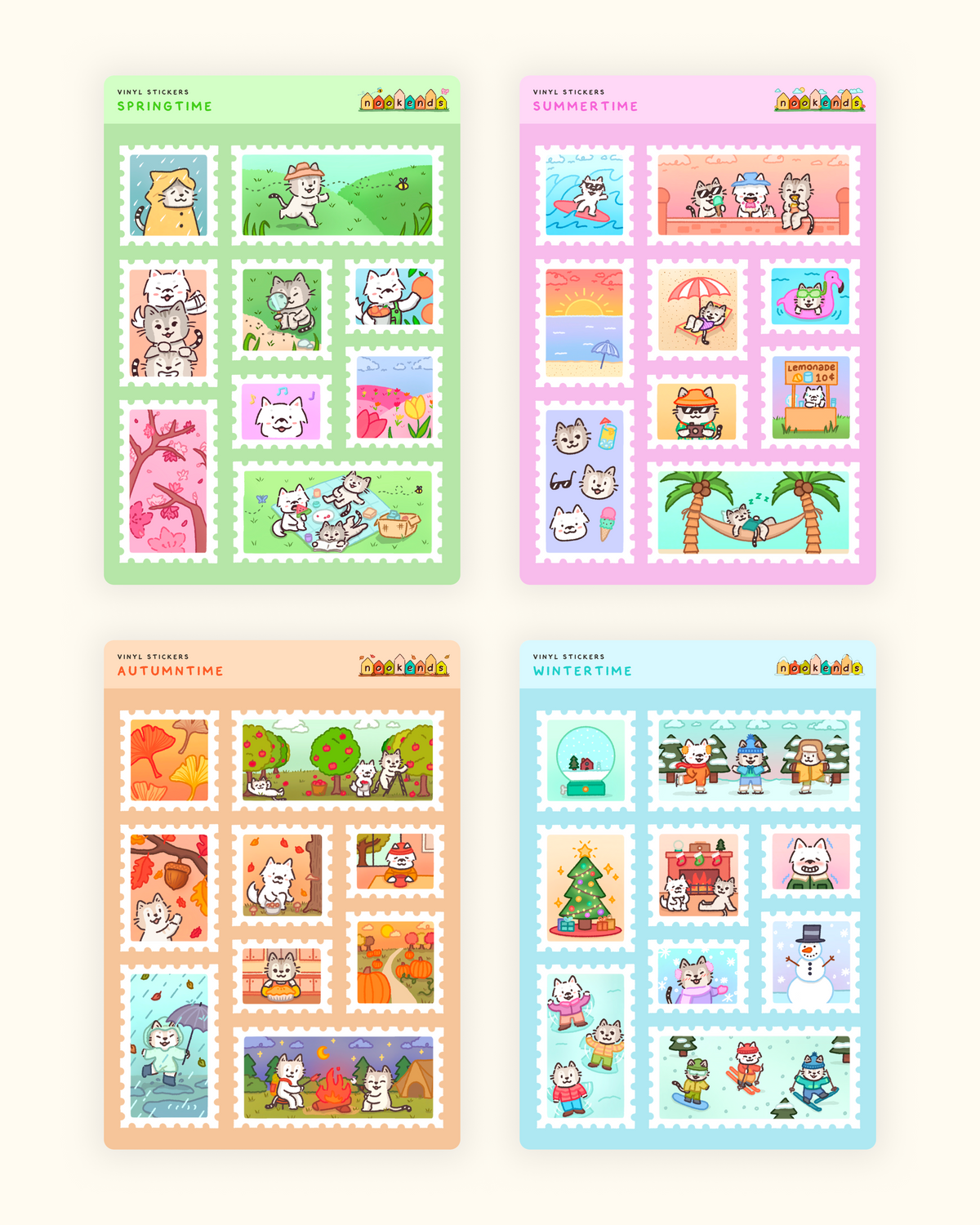seasons sticker sheets (all 4)