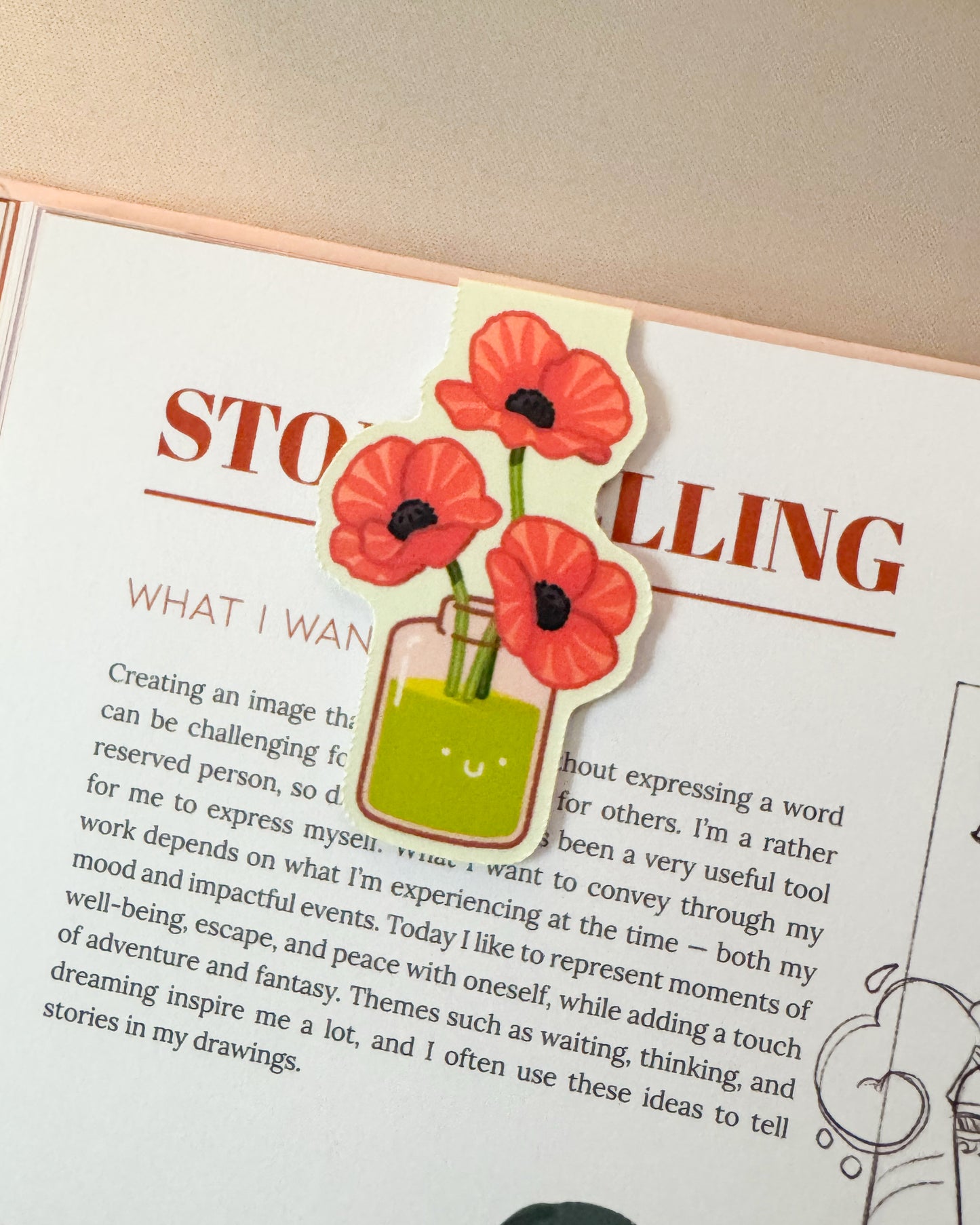 inky plant magnetic bookmarks