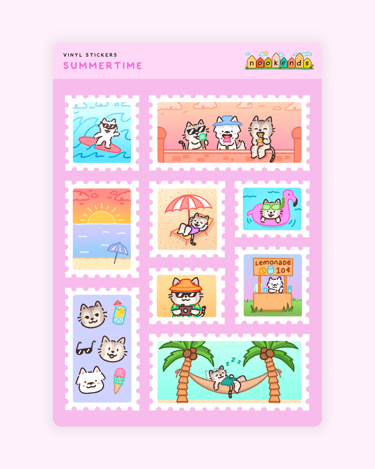 summertime sticker sheet