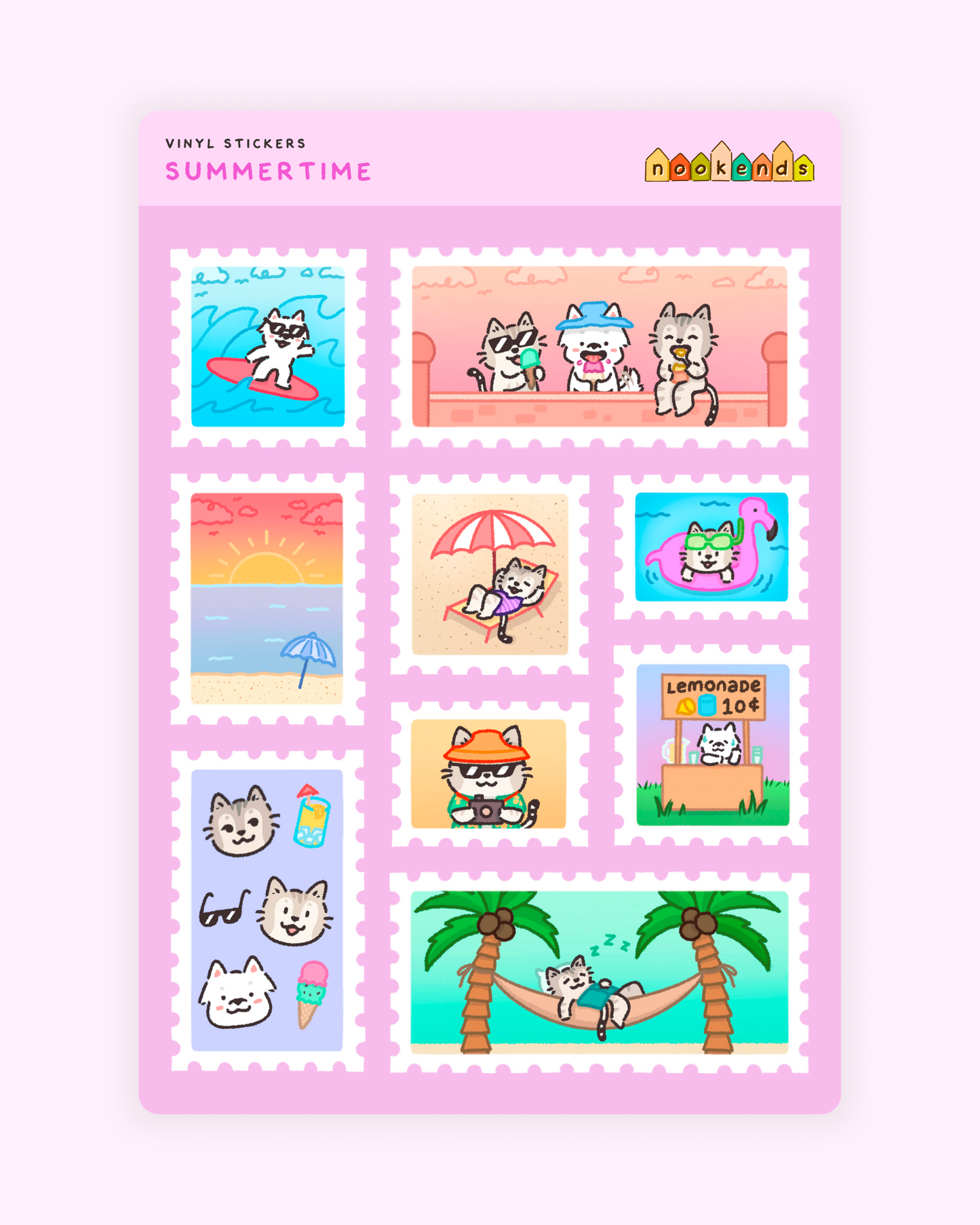 summertime sticker sheet