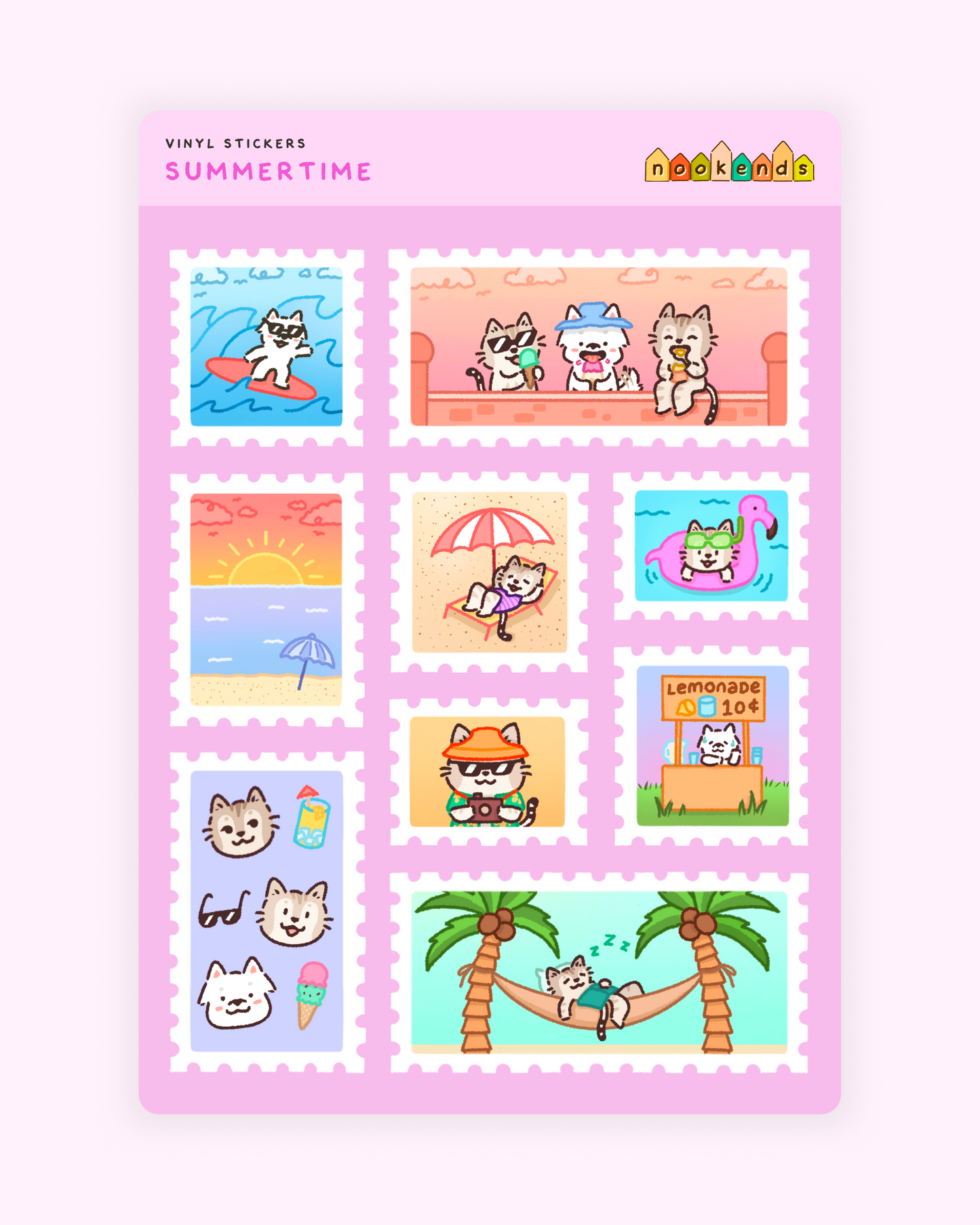 summertime sticker sheet